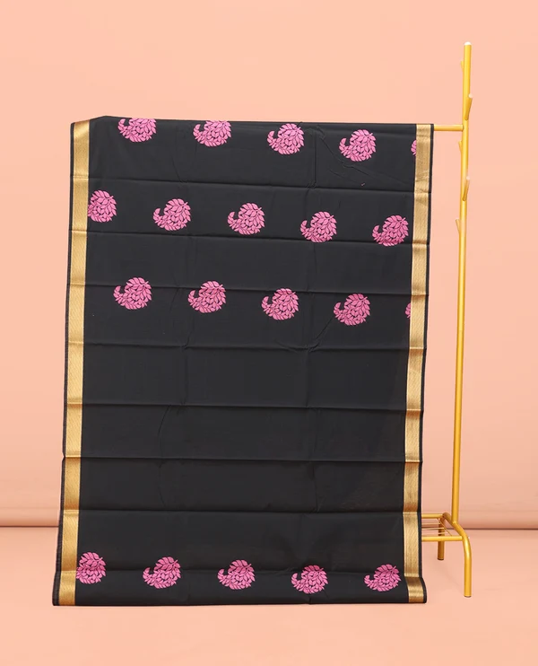 Black Semi-Silk Cotton Saree