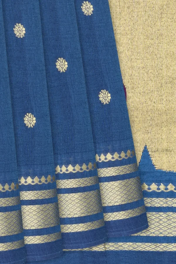 Blue Handloom Paithani Cotton Saree