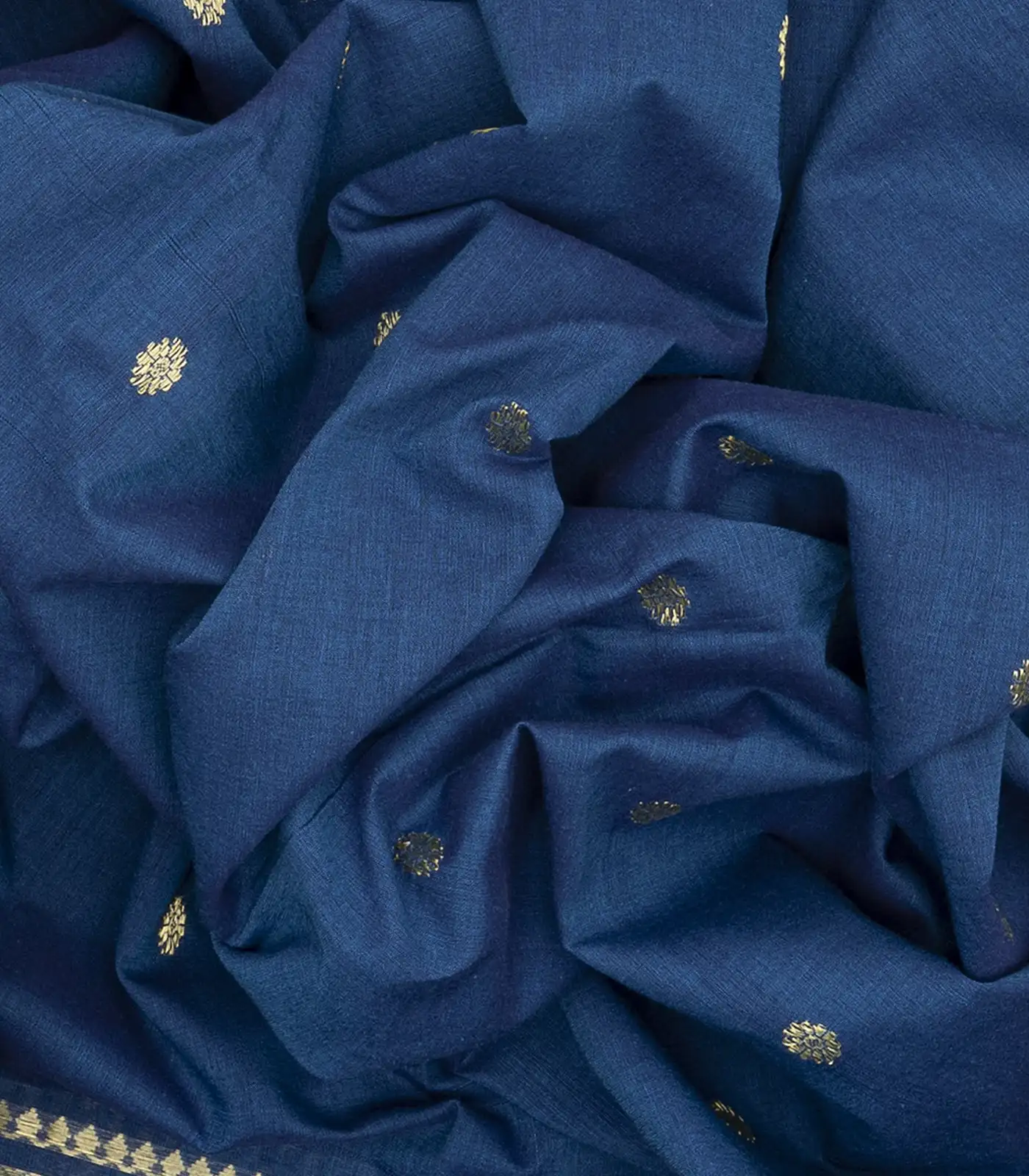 Blue Handloom Paithani Cotton Saree - Image 2