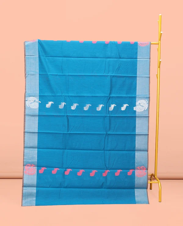 Blue Semi-Silk Cotton Saree
