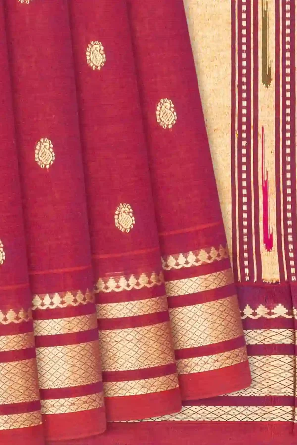 Crimson Handloom Paithani Cotton Saree