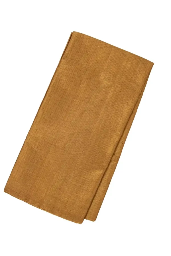 Gold Handloom Chanderi Plain Tissue Cotton Saree
