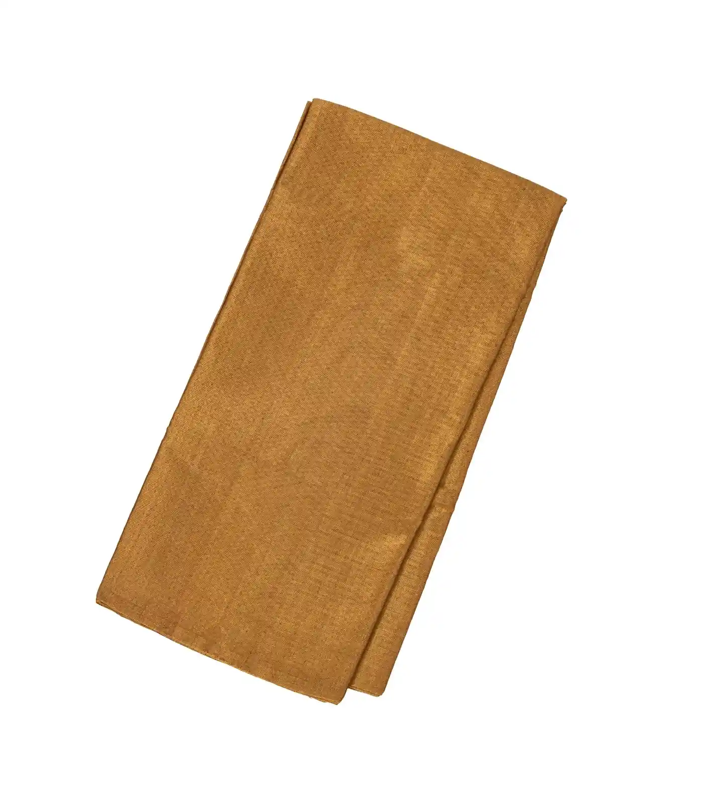 Gold Handloom Chanderi Plain Tissue Cotton Saree