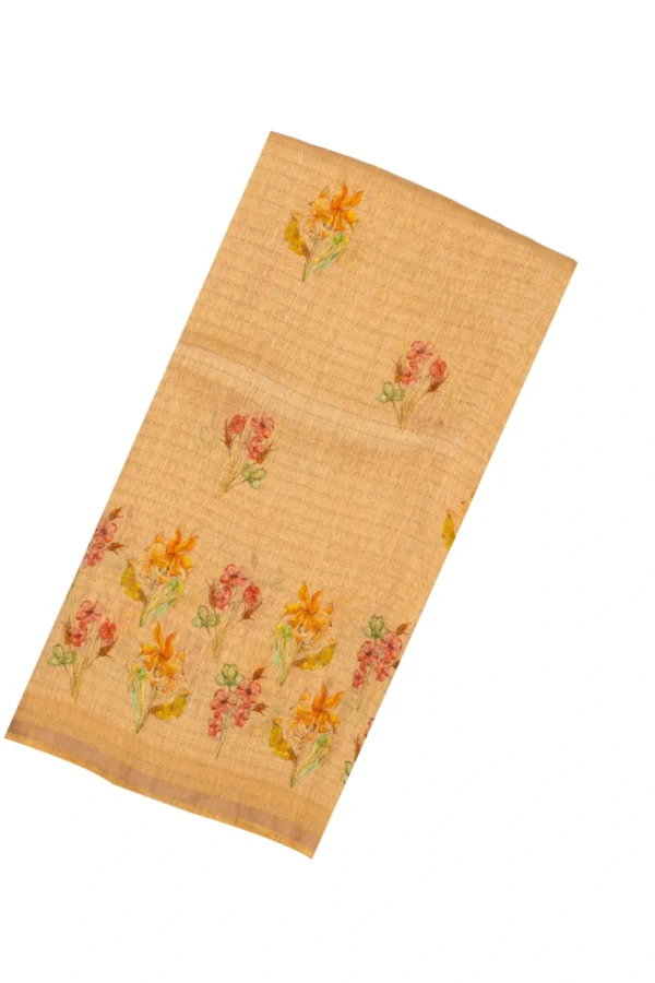 Peach Woven Linen Saree