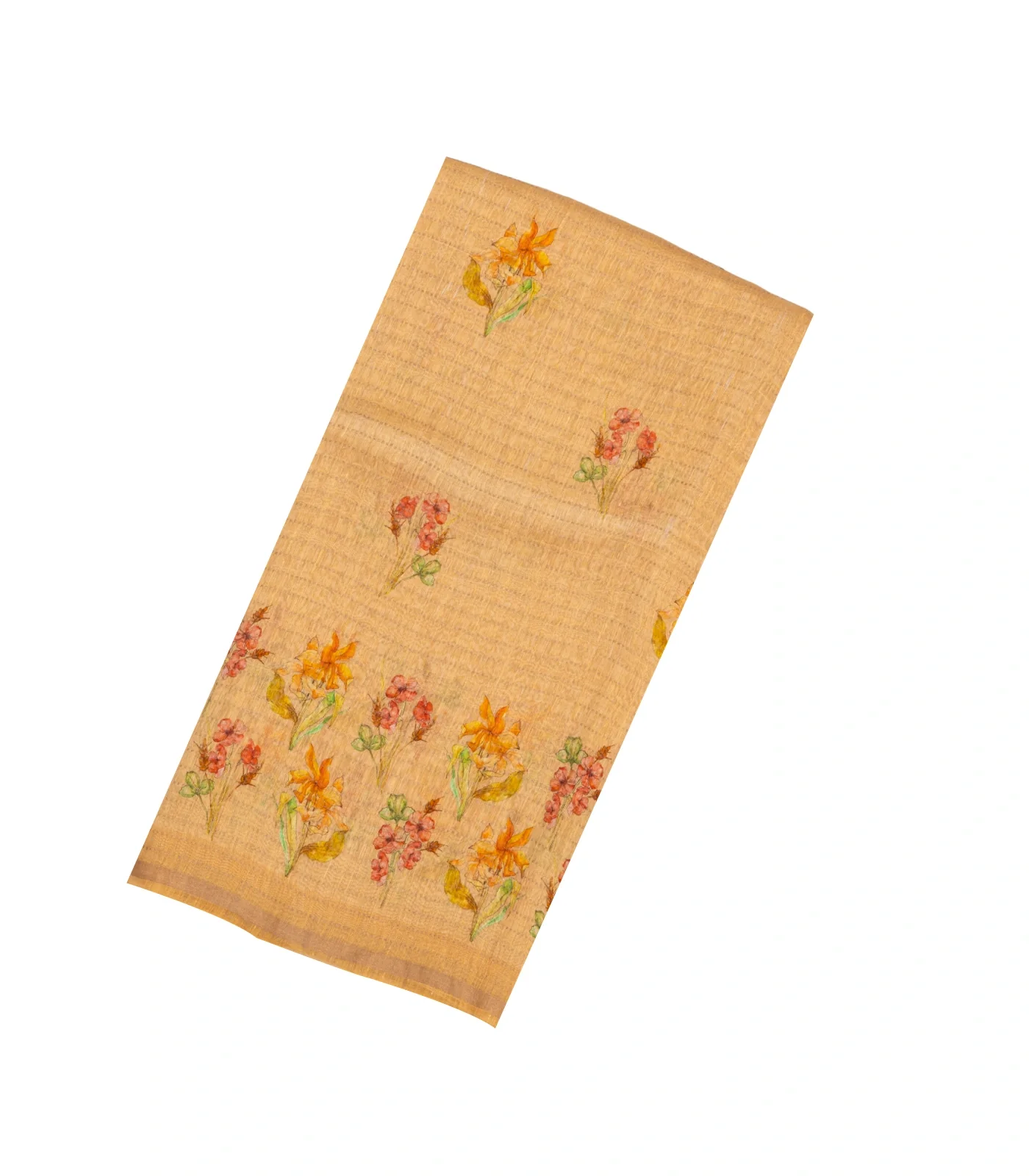 Peach Woven Linen Saree