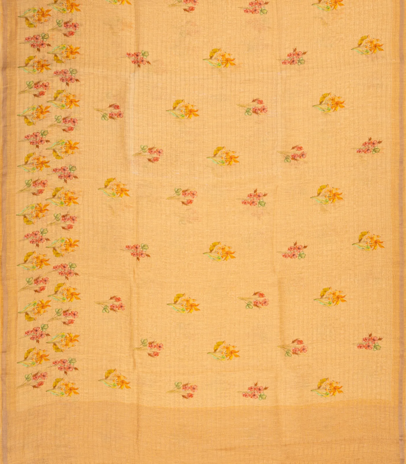 Peach Woven Linen Saree - Image 3