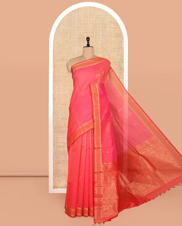Pink Silk Cotton Saree