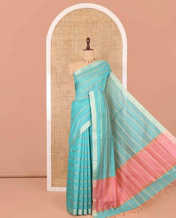 Rama Blue Semi-Silk Cotton Saree