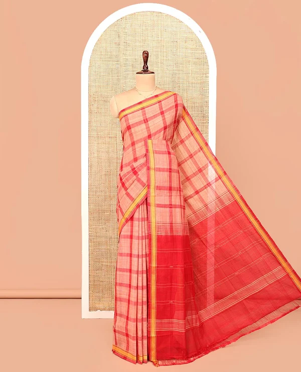Red Andhra Cotton Saree