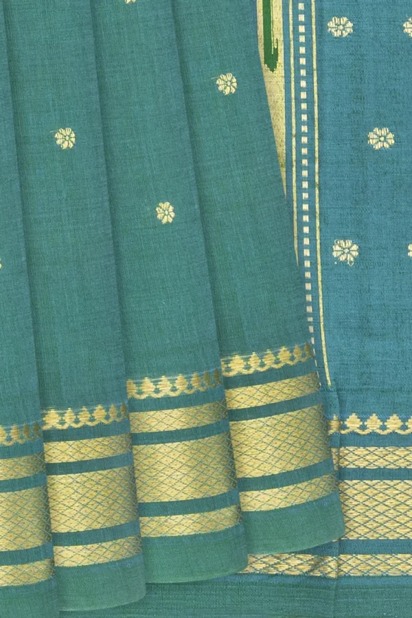Sea Green Handloom Paithani Cotton Saree
