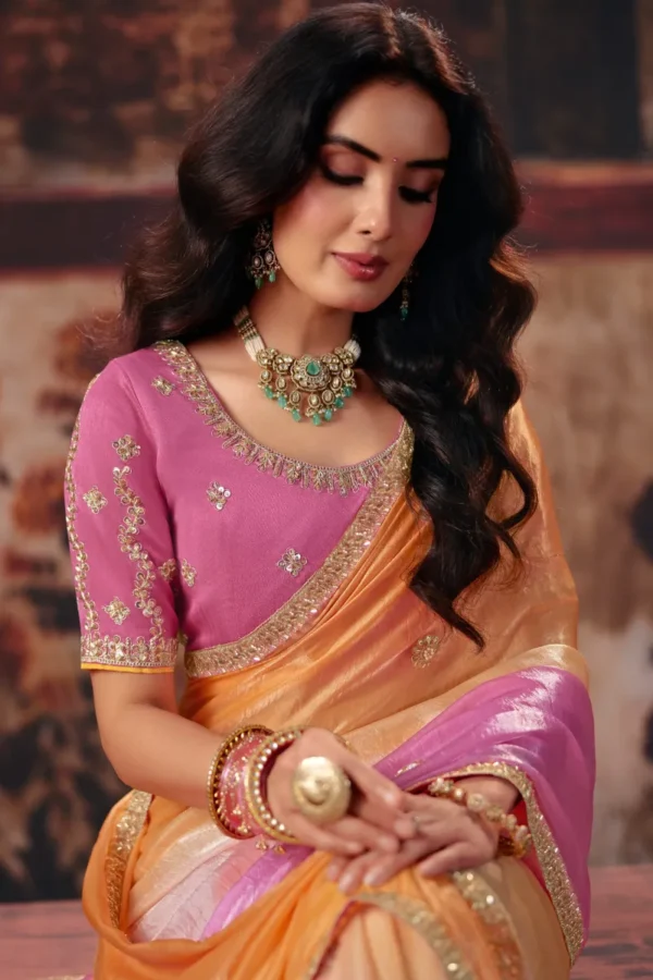 Borderless Dark Grey Tussar Silk Saree