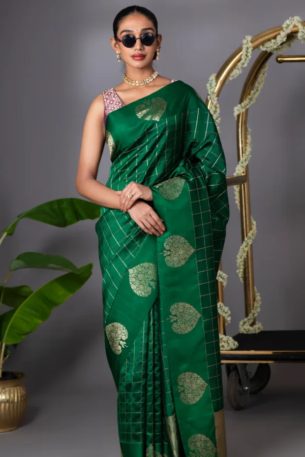 Green Banarasi Silk Saree