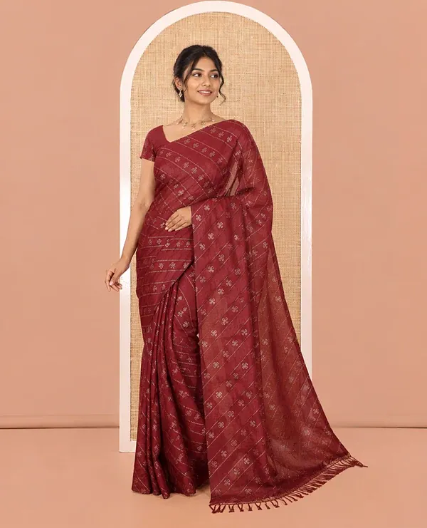 Brown Chiffon Banarasi Saree – Elegant Traditional Wear