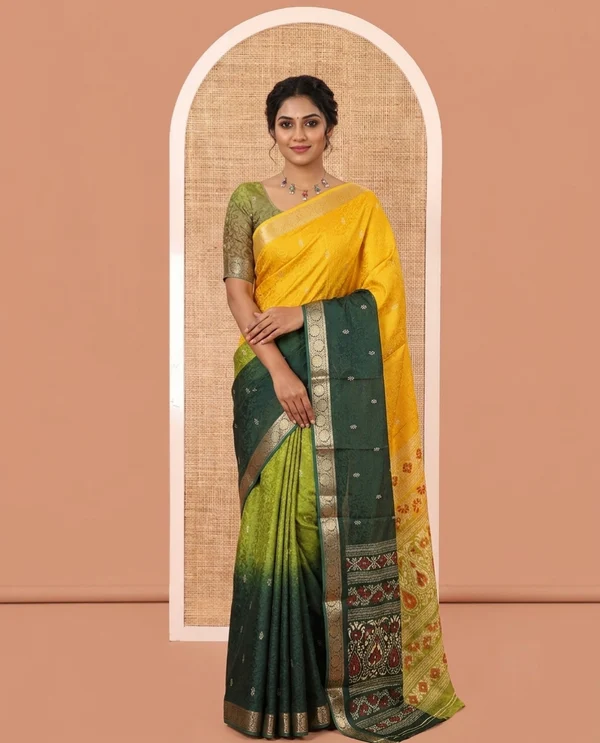 Green Georgette Banarasi Saree – Elegant Traditional Wear