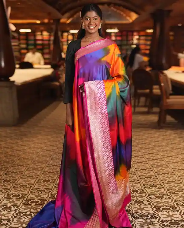 Multicolor Mashru Silk Saree – Elegant Traditional Wear