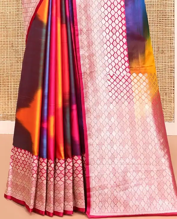 Multicolor Mashru Silk Saree – Elegant Traditional Wear - Image 3