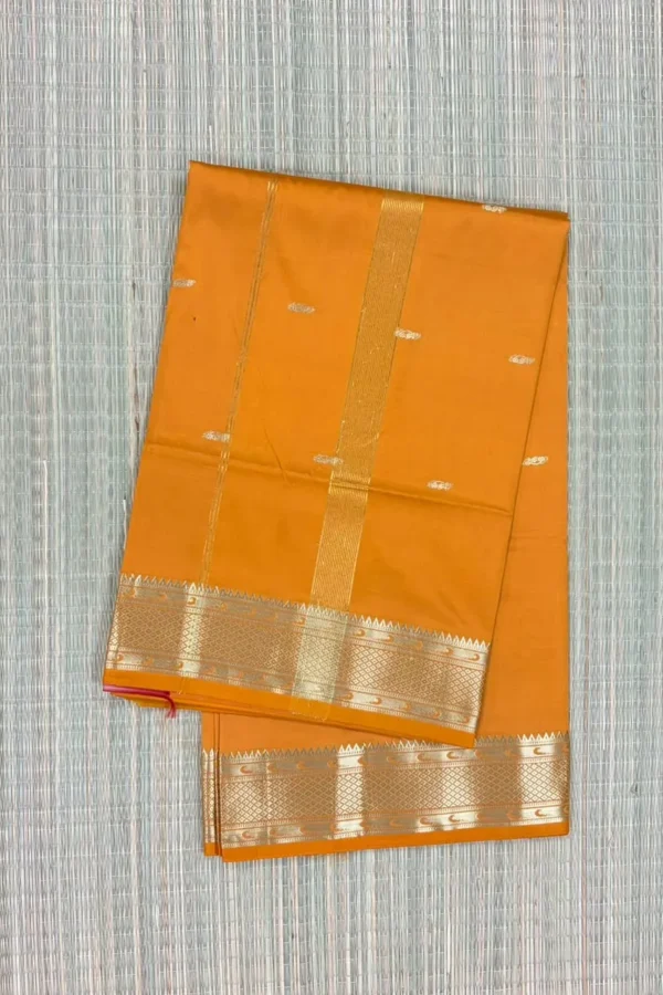 Bright Mango Yellow Semi Silk Saree
