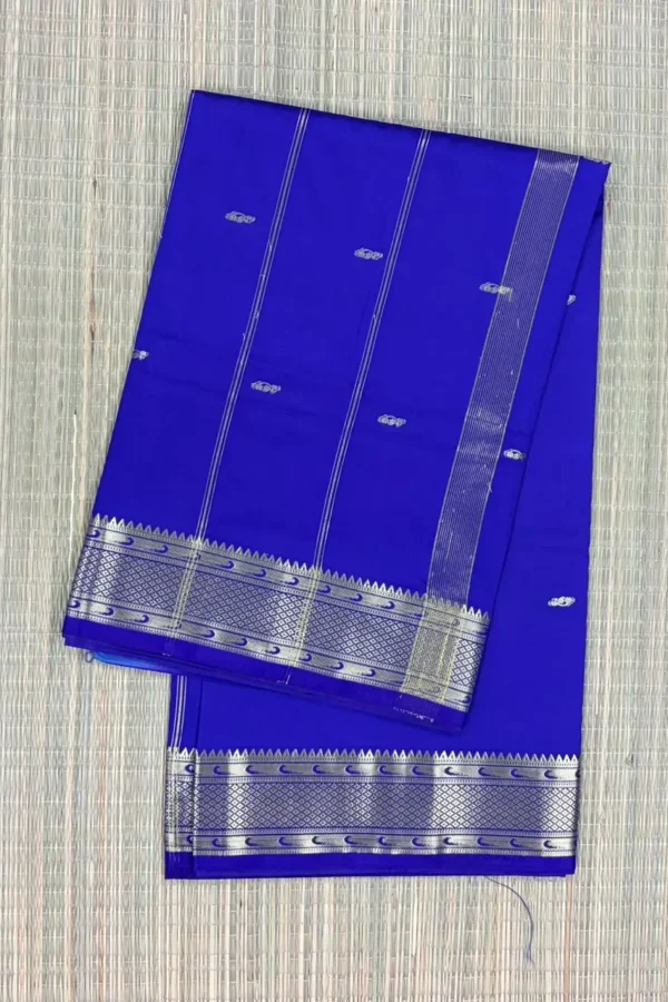 Bright Royal Blue Semi Silk Saree