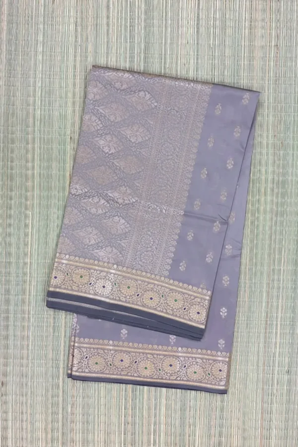 Elephant Grey Pure Mashru Silk Saree