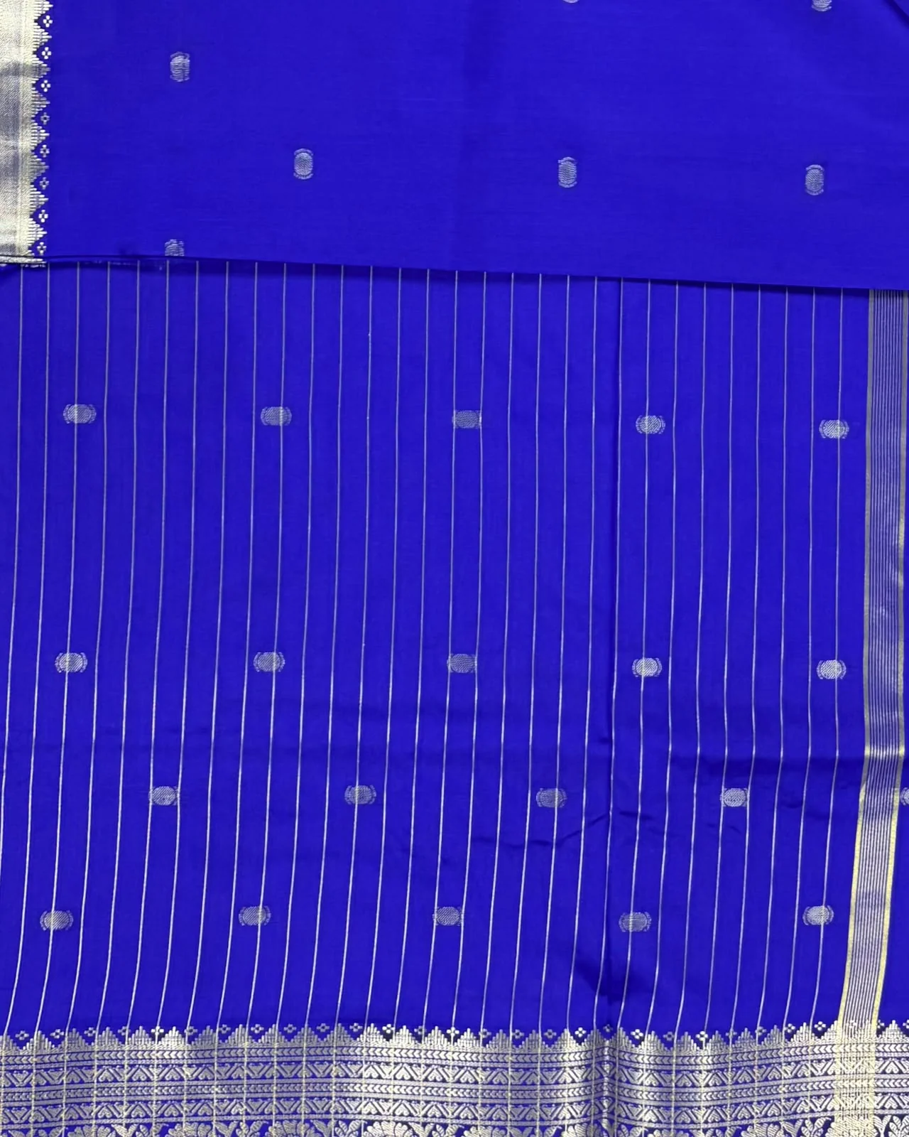 Ink Blue Semi Silk Saree - Image 2