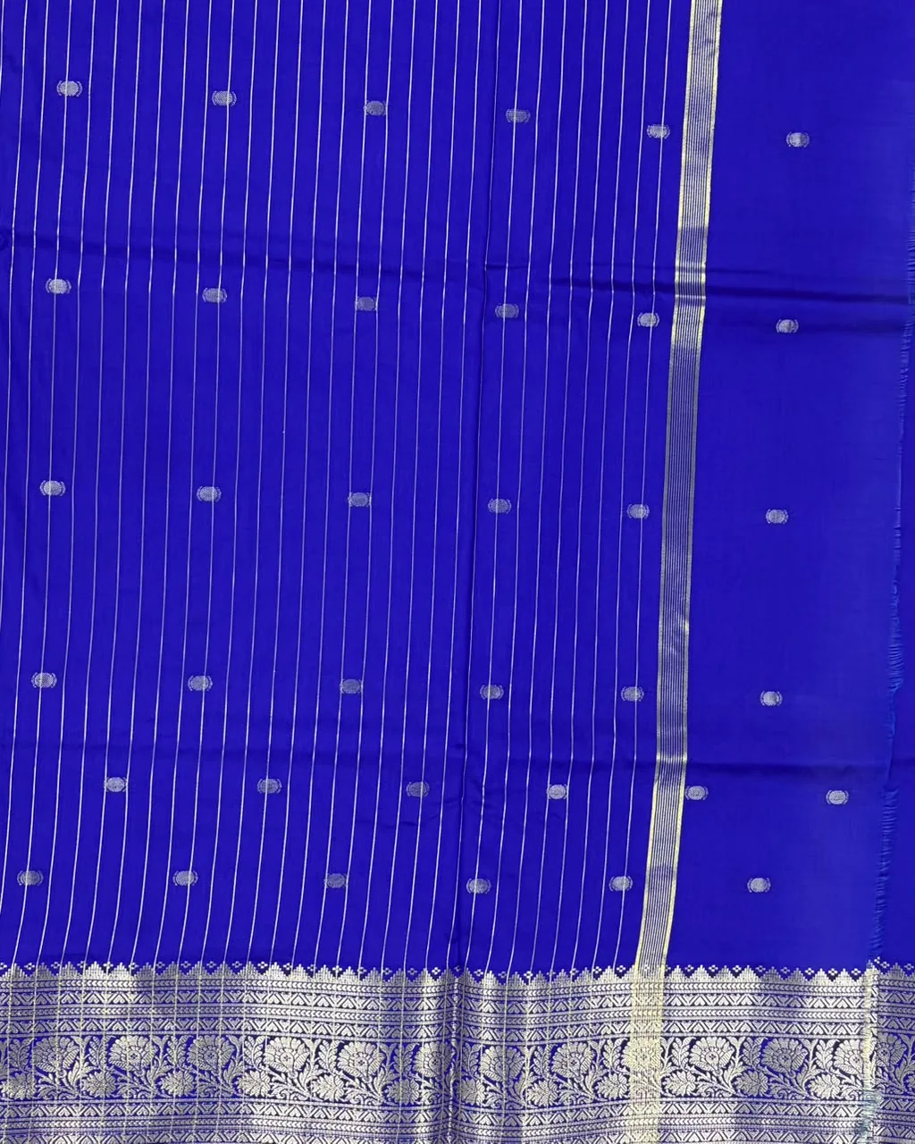 Ink Blue Semi Silk Saree - Image 3