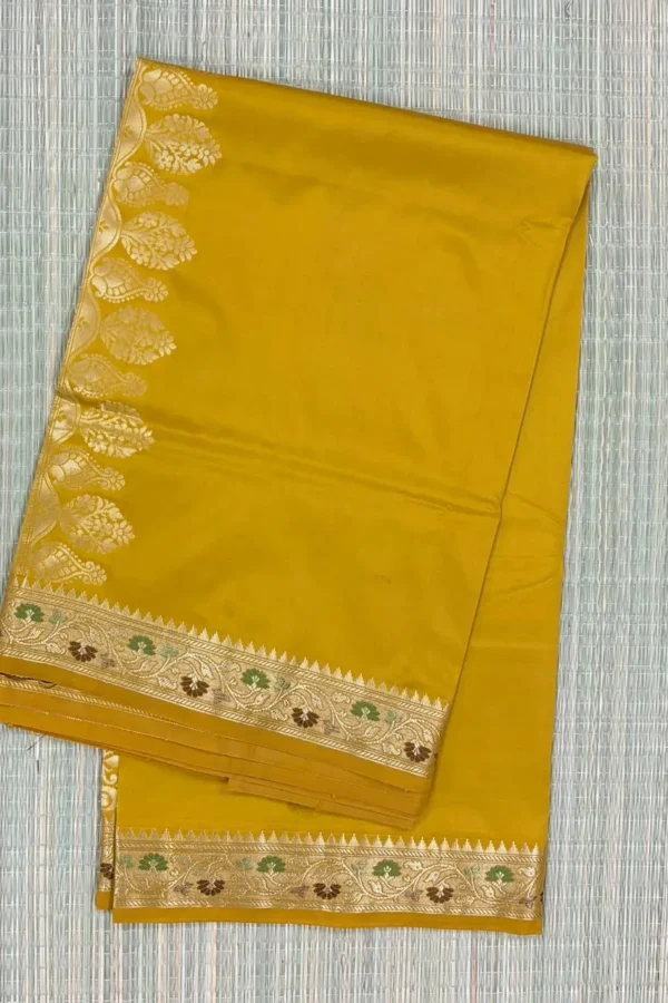 Mustard Yellow Semi Silk Saree