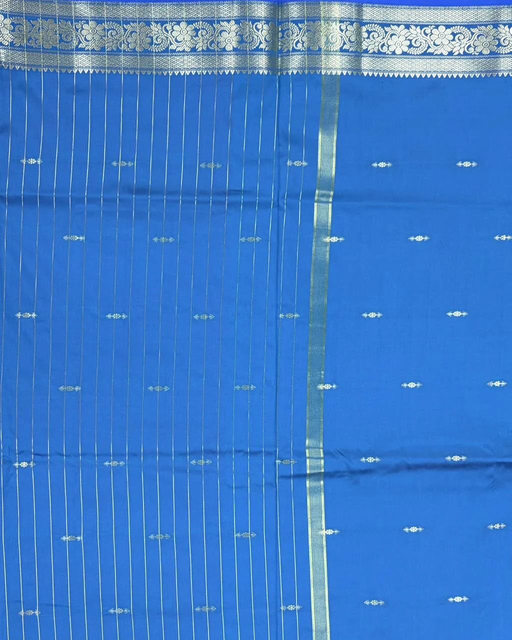 Ramar Blue and Rani Pink Semi Silk Saree - Image 3