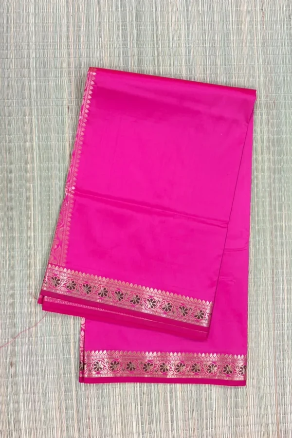 Rani Pink Semi Silk Saree