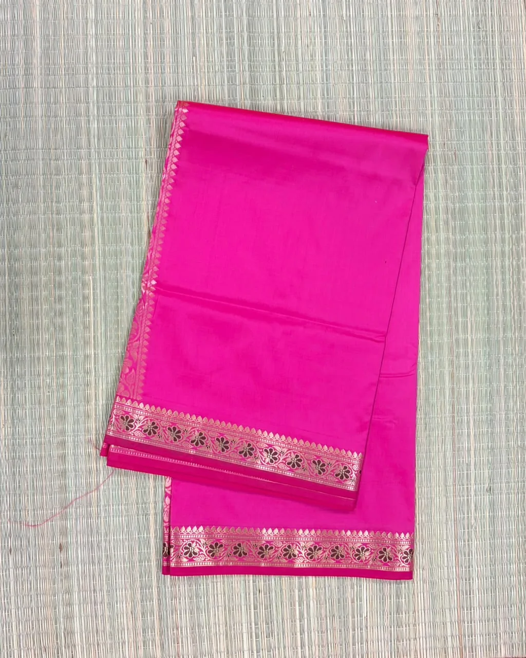 Rani Pink Semi Silk Saree