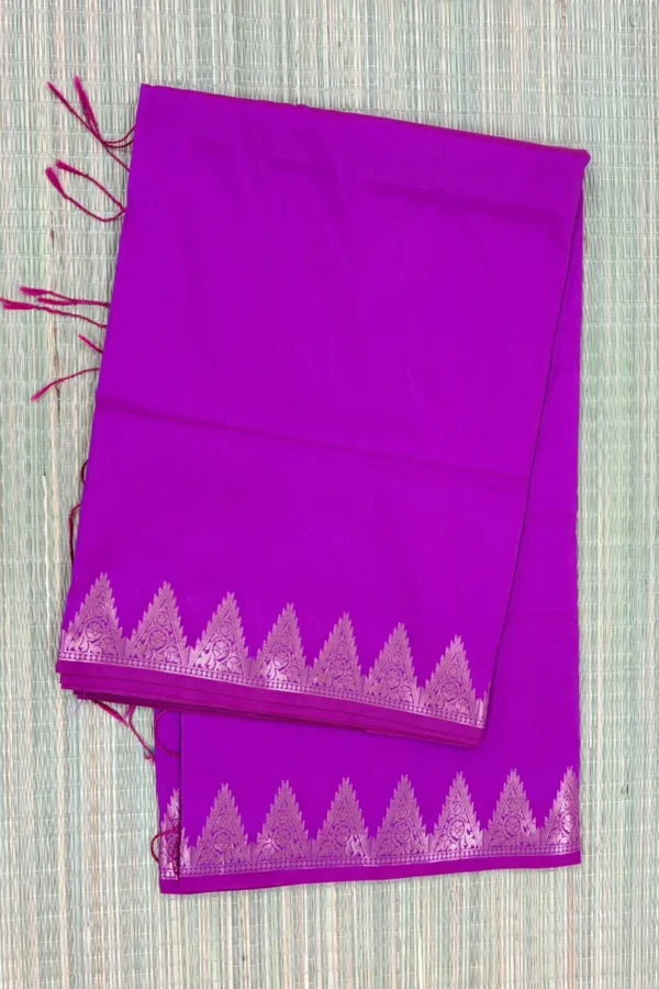 Vadamalli Purple Temple Border Semi Silk Saree