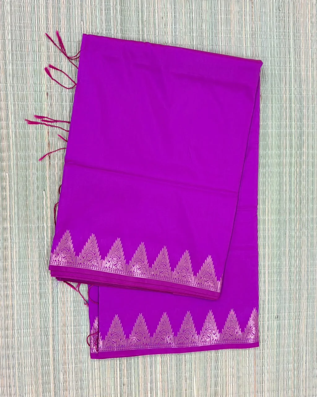 Vadamalli Purple Temple Border Semi Silk Saree