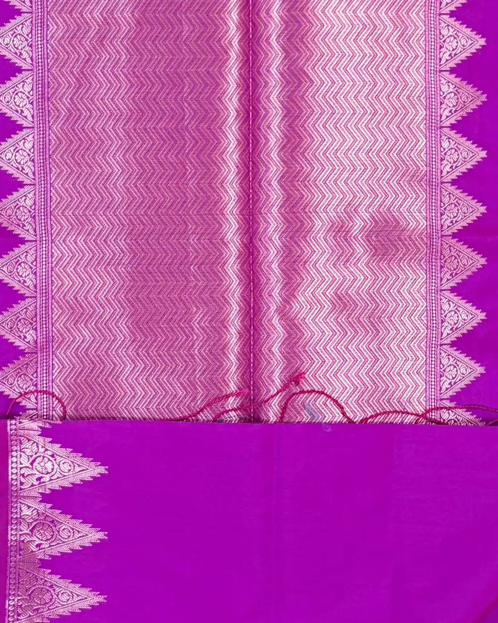 Vadamalli Purple Temple Border Semi Silk Saree - Image 2