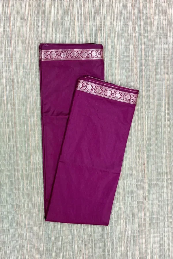 Burgundy Semi Katan Saree