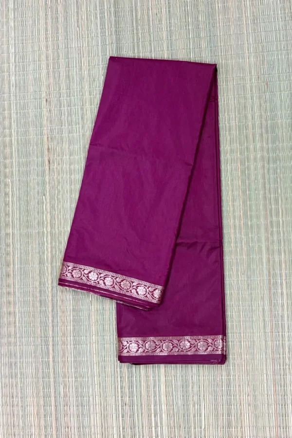 Burgundy Semi Katan Saree
