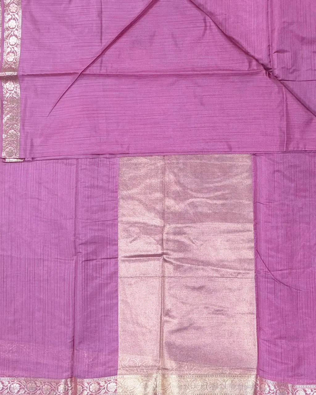 Earthy Pink Semi Katan Saree - Image 3