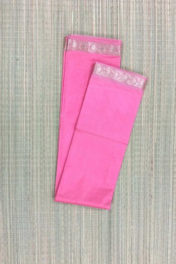 Pink Semi Katan Saree 1