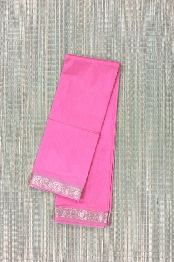 Pink Semi Katan Saree 1
