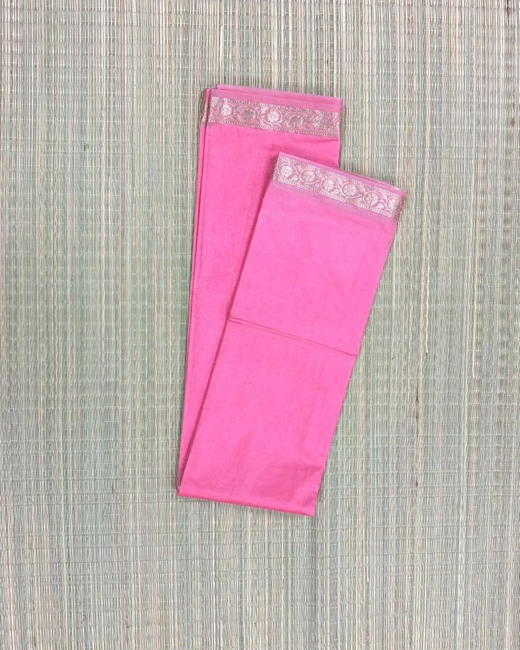 Pink Semi Katan Saree 1