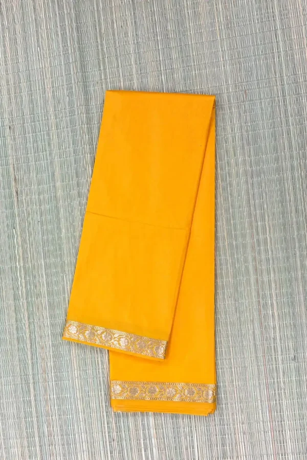 Bright Yellow Semi Katan Saree