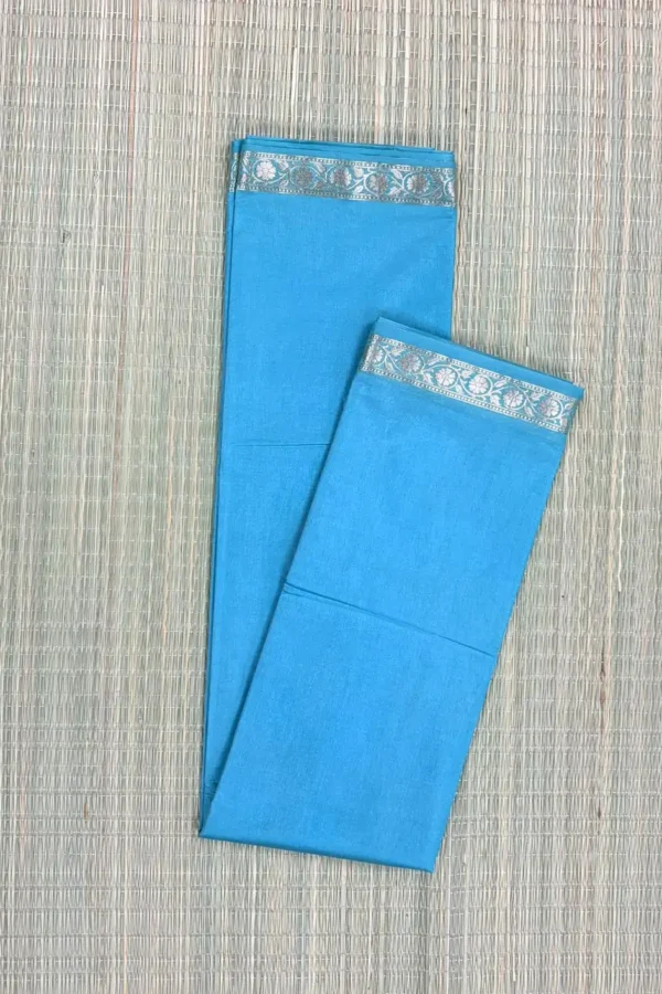 Sky Blue Semi Katan Saree