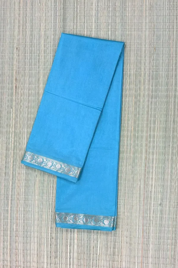 Sky Blue Semi Katan Saree