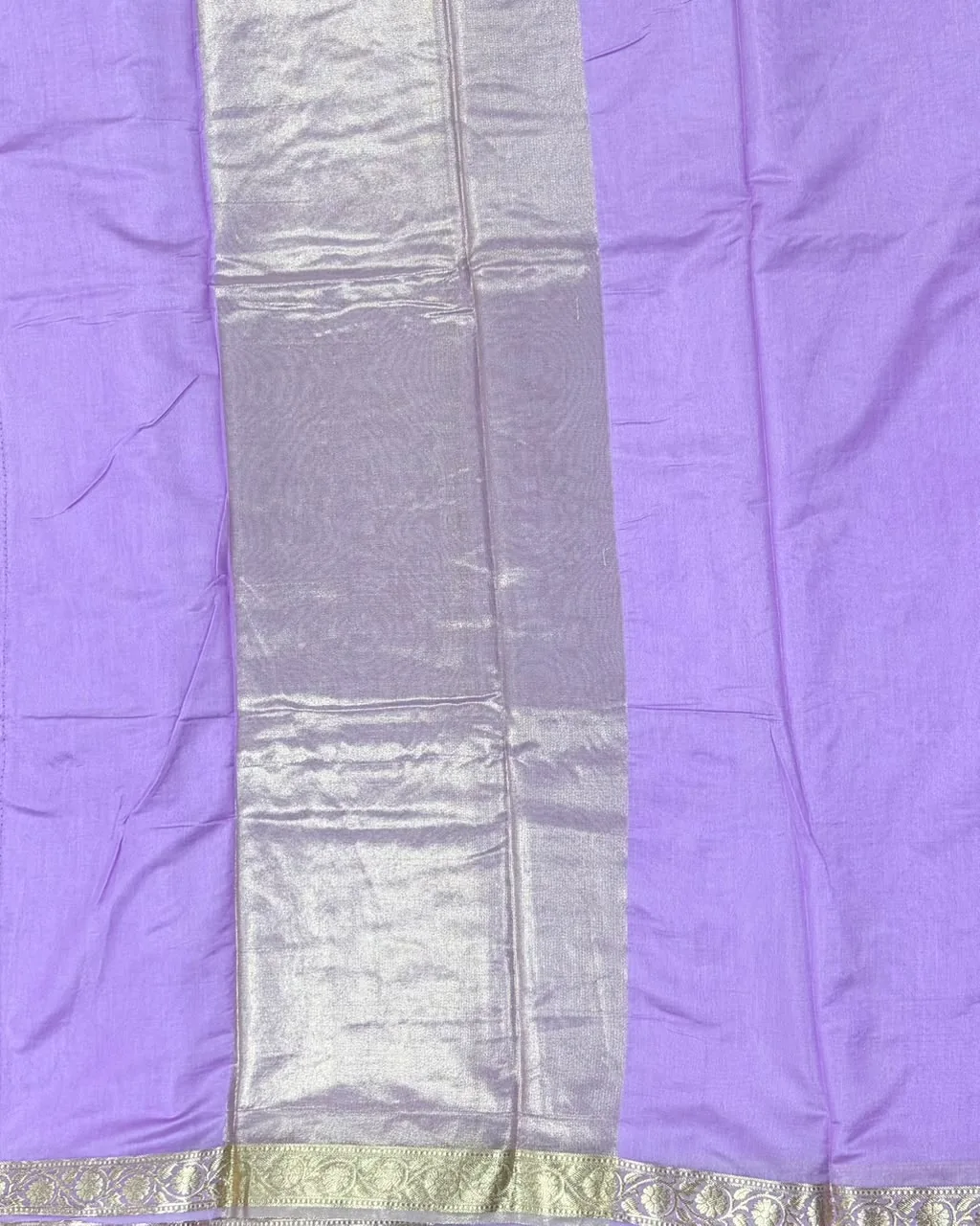 Lilac Semi Katan Saree - Image 2