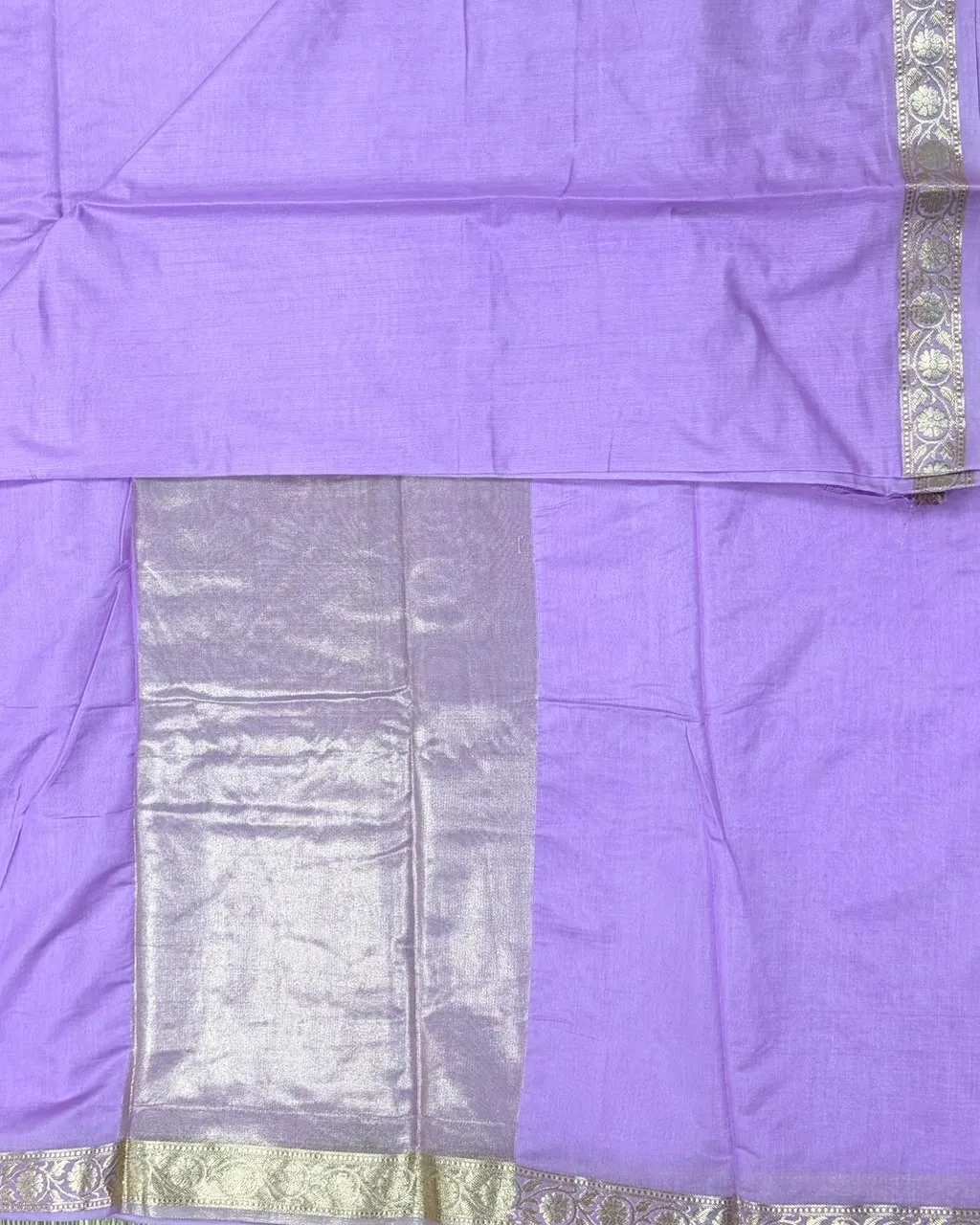 Lilac Semi Katan Saree - Image 3