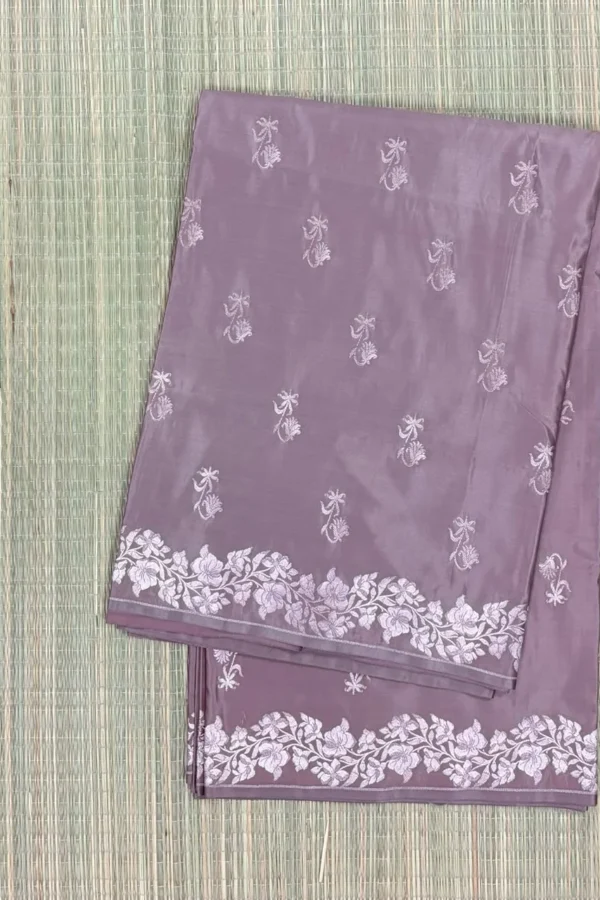 Dusky Rose Pure Mashru Silk Saree