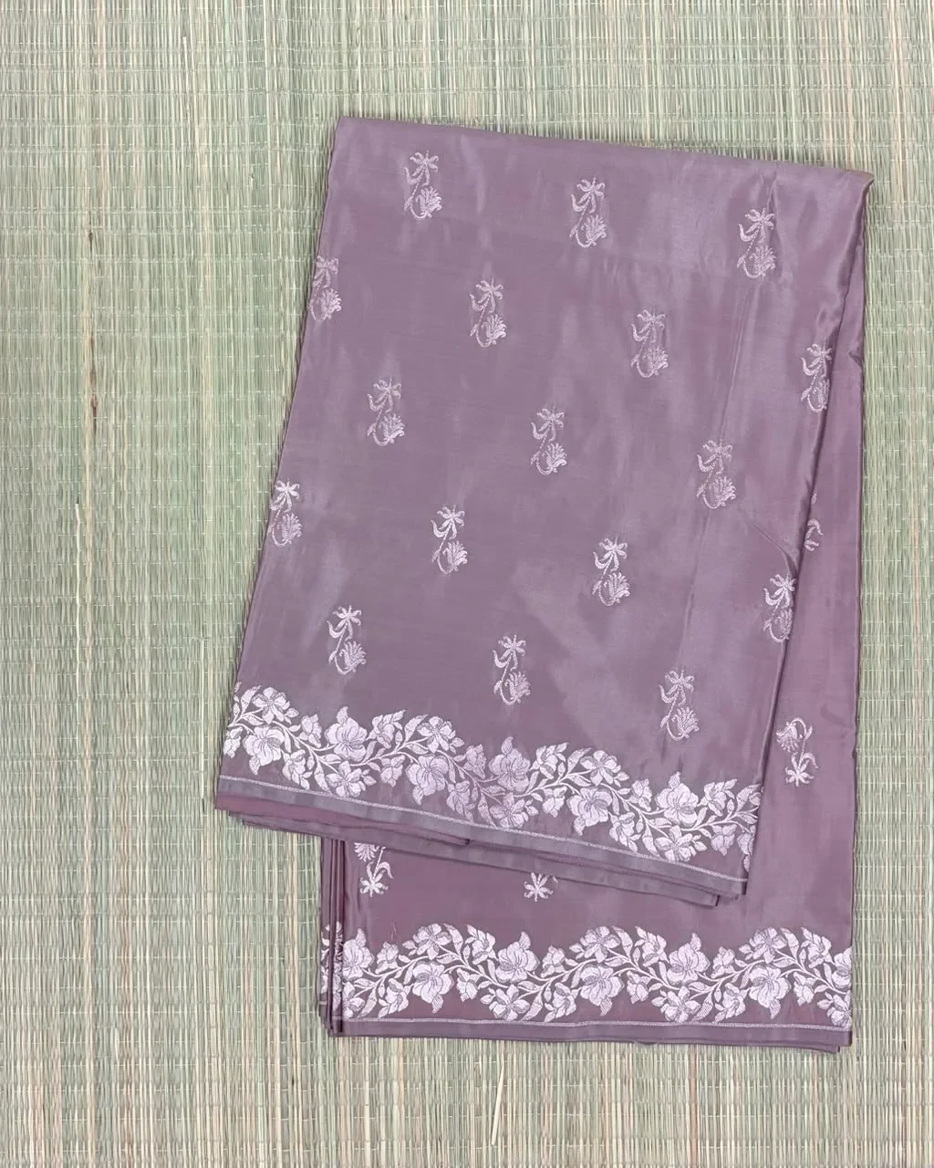 Dusky Rose Pure Mashru Silk Saree