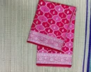 Pink and Red Rangkaat Pattern Pure Katan Saree