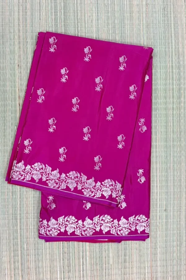 Magenta Pink Pure Mashru Silk Saree