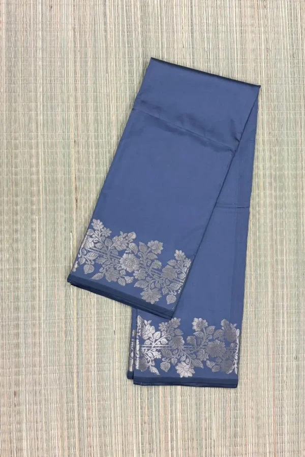 Grey Pure Mashru Silk Saree