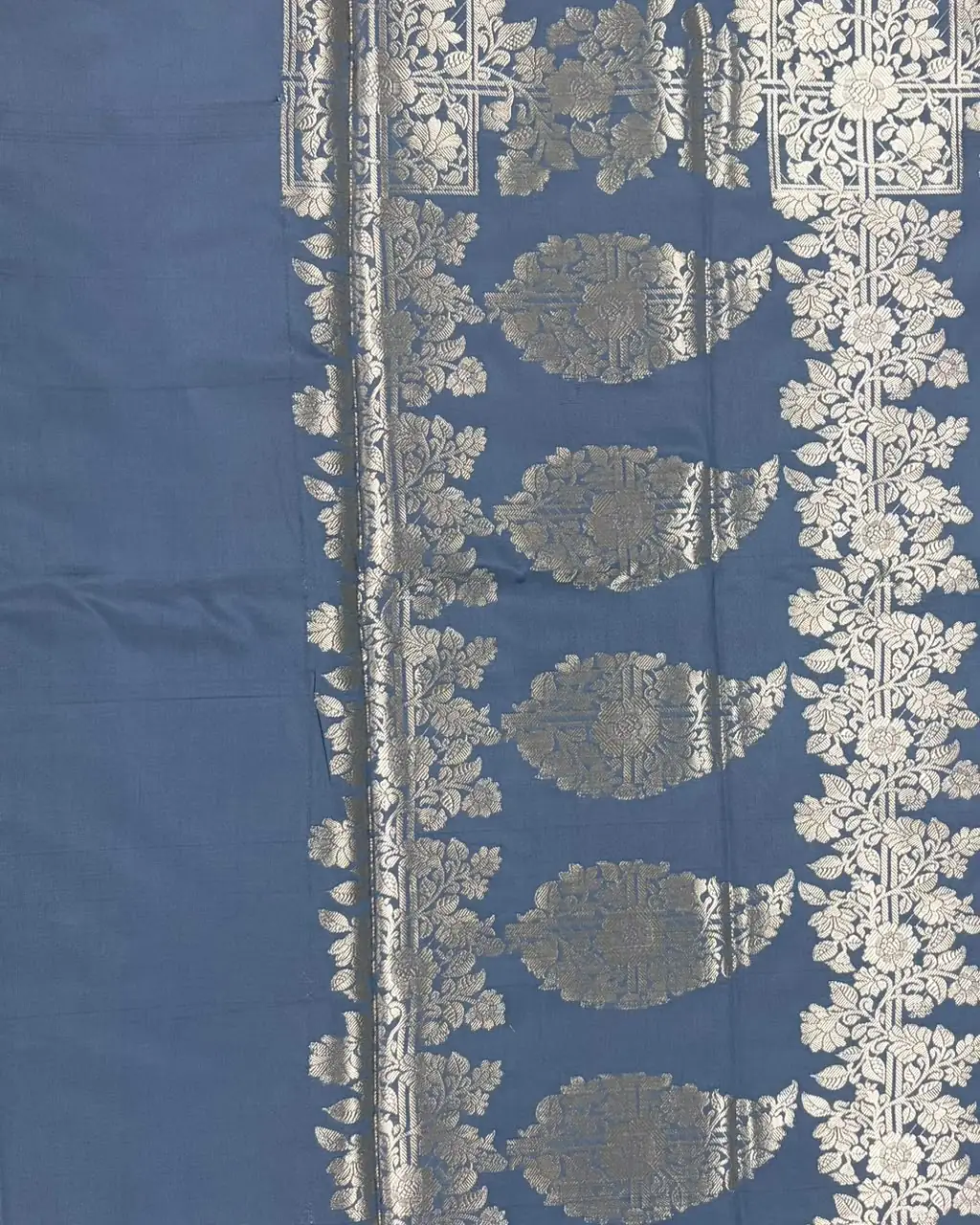 Grey Pure Mashru Silk Saree 2