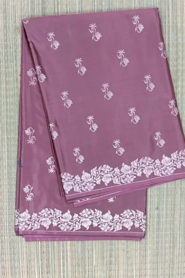 Dusky Rose Pure Mashru Silk Saree